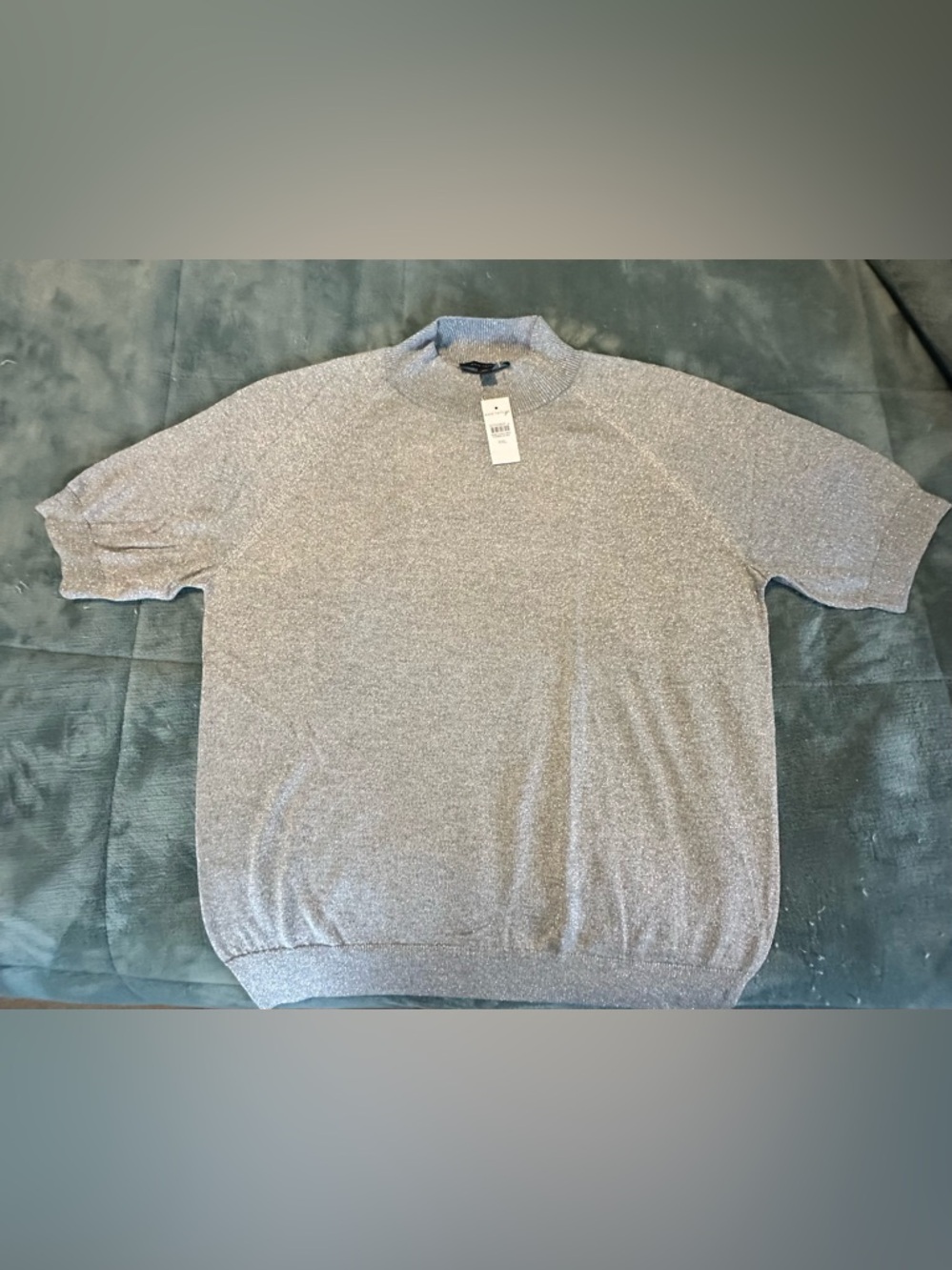 Woman’s Silver Metallic Knit Pullover Shirt